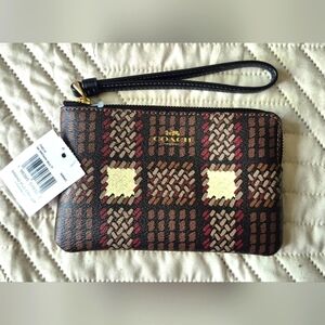 Authentic Coach Brown and Red Wristlet